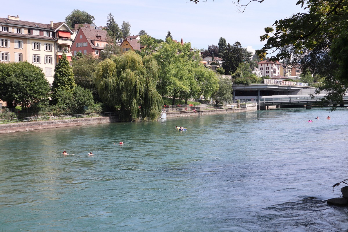 Luzern, Flussschwimmen in der Reuss