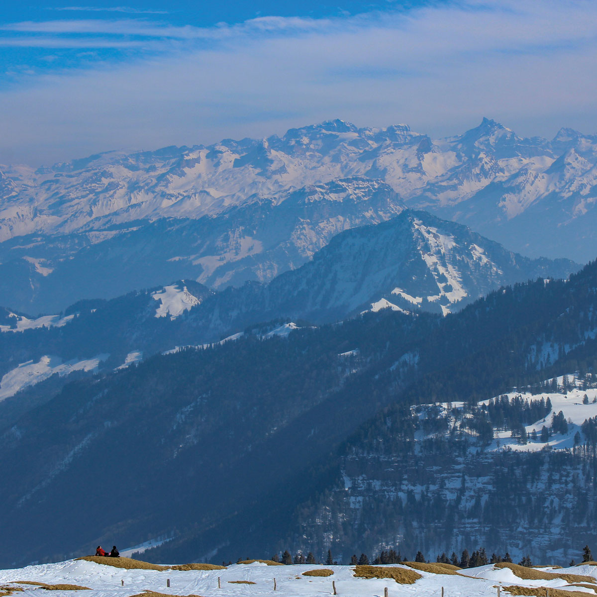 Rigi, Ausblick auf Schweizer Alpen