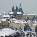 Prager Burg mit Schnee